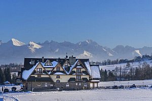 Polské Tatry stylově: Białka Tatrzańska v Penzionu Silverton se snídaní, saunou a posilovnou + vířivka, drink